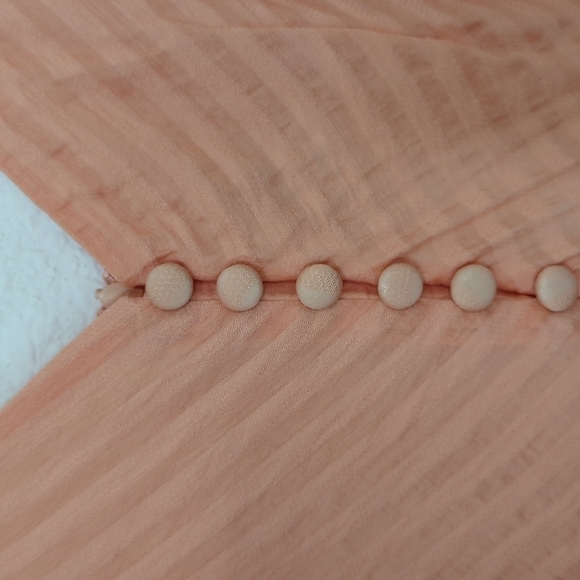 Bardot Melinda Stripe High Low Dress Orange Sz Medium Front Button High Low - Picture 5 of 13